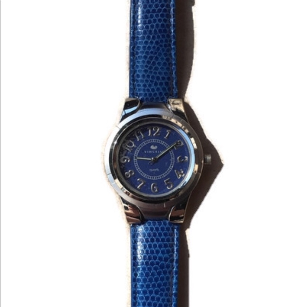 Blue Vincelli Watch with Faux Snake Skin Band